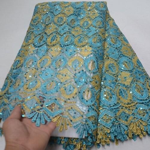 5yards/pc) light African big cord lace fabric with shining sequins fashion guipure lace fabric for party dress WLP010