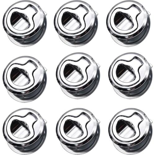 9PCS Stainless RV Door Lock Flush Pull Locker for Hatch Latch Lift Handle Cabinet Door Lock Latch Marine Yacht Deck Silver Lock