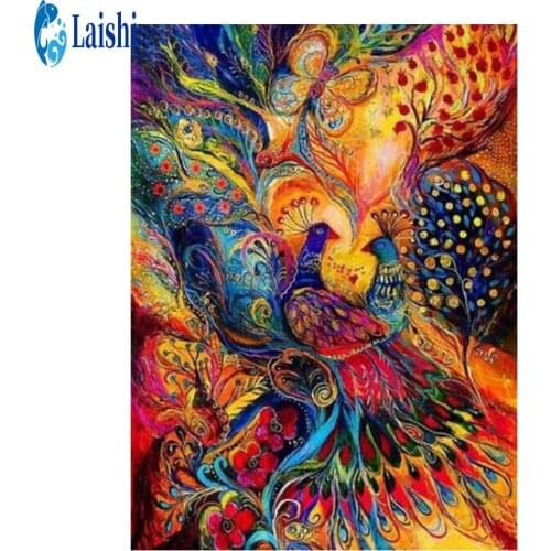 Diamond Painting Doodle animal peacock 5d DIY Embroidery Cross Stitch Art Craft Full Square/Round Rhinestone Home decor pictures