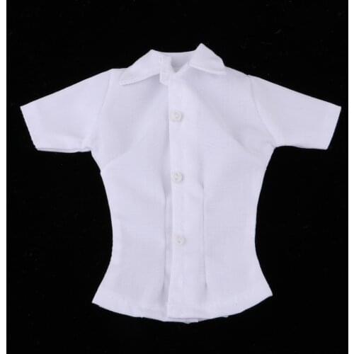 1/6 White Short Sleeve Shirt 14cm for 12inch , TBL, HT, Female Action Figures