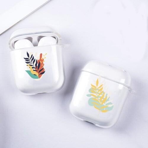 Earphone Case for Airpods 1 2 Wireless Bluetooth earphone case Sort Plastic Protective Case for Airpods Floral Plant Cover Case