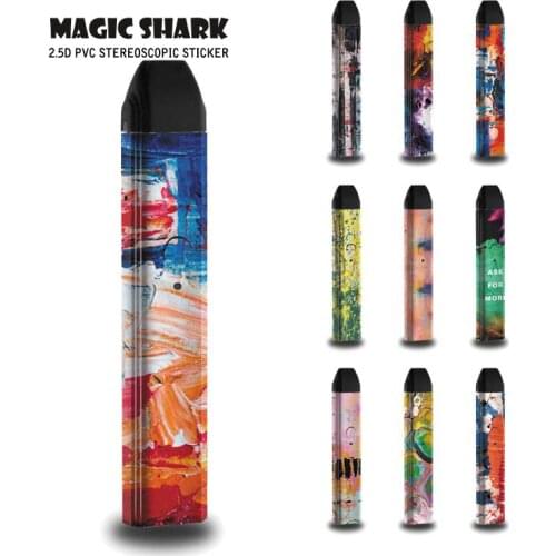 Magic Shark Fashion Stylish Colorful Painting PVC Cover Sticker Case Wrap Film for Uwell Caliburn No Fade