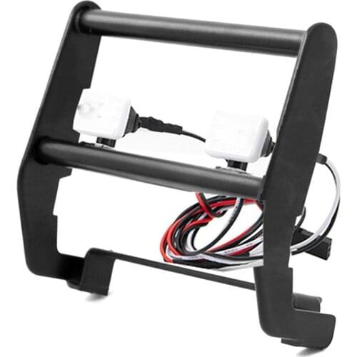 Nice Spare Parts Metal Front Bumper With Spotlight IPF Word Lamp W23 Upgrade Parts for t4 Ford RC Car