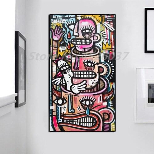 Joachimes Graffiti Street Art Man Chick Abstract Canvas Poster Painting All Picture Print Living Room Bedroom Decoration