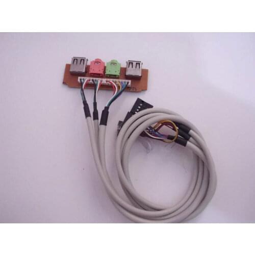 I/O USB2.0 AC97/HD audio Mic headphone Desktop computer Chassis front pannel3.5mm plug cable 65cm