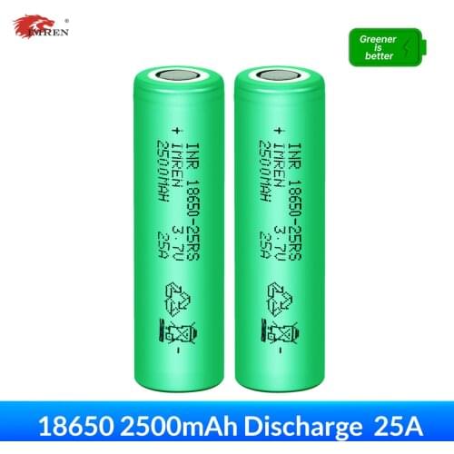 IMREN New Original 18650 3.7v 2500mAh Discharge 25A Rechargeable Battery Li-ion Battery for Flashlights Drone Headlamps RC Cars