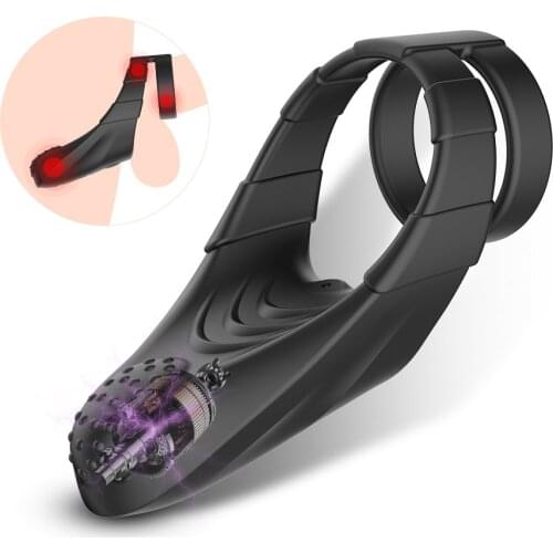 Cock Ring Male Vibrate Penis Cockring Vibrators Clitoris Stimulate Delay Ejaculation Adults Sex Toys For Couple Men Masturbators