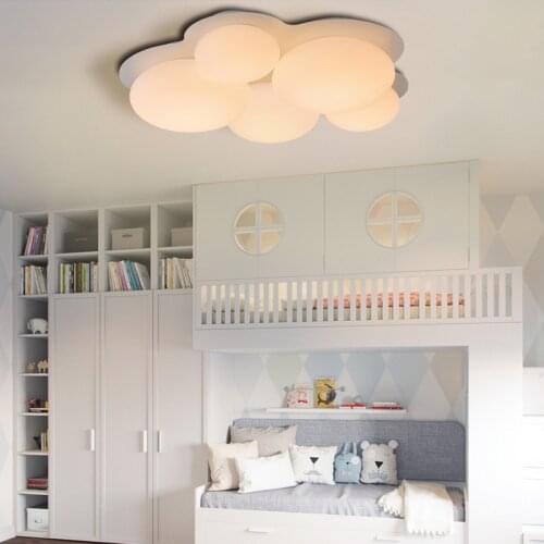 Creative Collection of Cloud Ceiling Lights Acrylic Multi-head Dimming Luminaire for Living Room Bedroom Childrens Room Lamps