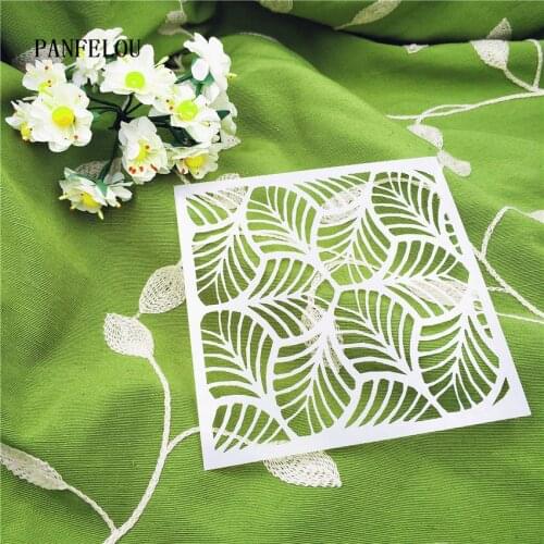 Leaves the puzzle scrapbook stencils spray plastic mold shield DIY cake hollow Embellishment printing lace ruler valentine