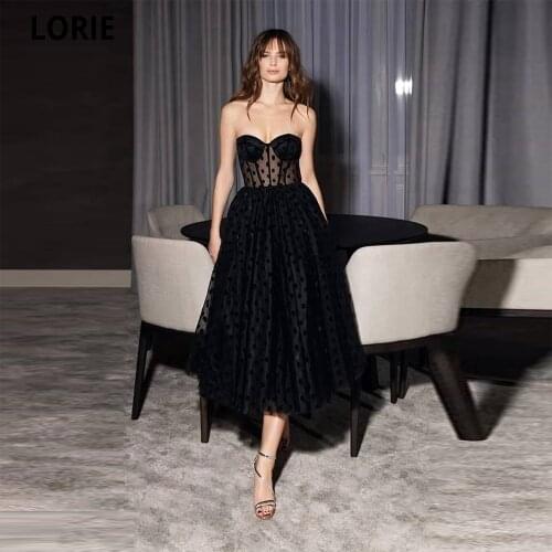 LORIE Fashion Sweetheart A-Line Tulle Evening Dresses 2021 Polka Dot Mother Party Prom Gowns Vestidos De Noche Plus Size Custom