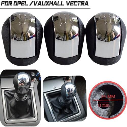Matt Silver/Chrome Gear Shift Knob Lever Stick Pen Gaiter Boot Cover For Opel Vauxhall Vectra C Vectra B Corsa Astra 2002-2005