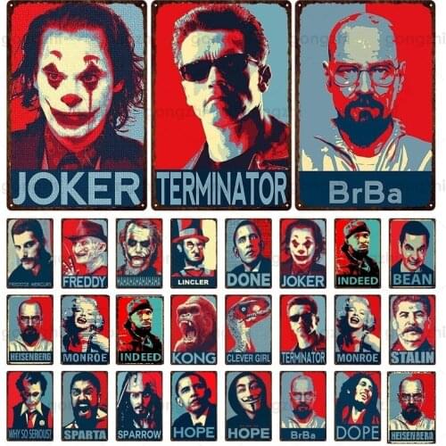 Famous Movie Star Metal Sign Vintage Tin Plaque Black and White Photo Retro Mural Bar Pub Family Club Decoration Wall Sticker