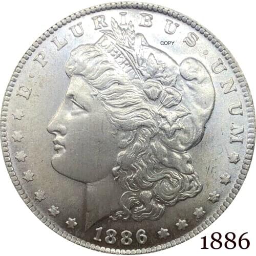 United States Of America 1886 Morgan One Dollar US Coin Liberty Cupronickel Silver Plated In God We Trust Copy Coin