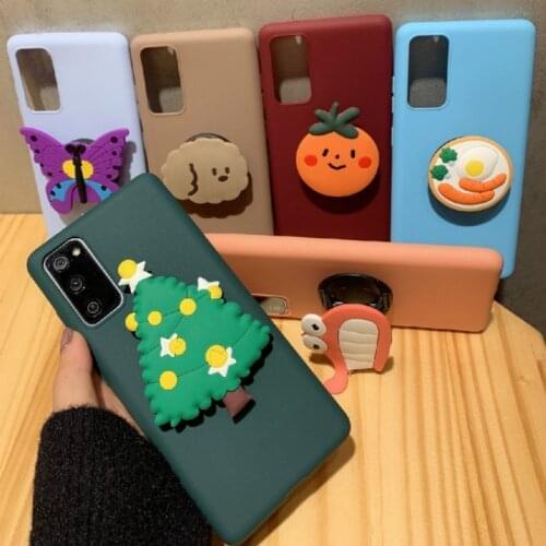Cartoon cute bracket TPU soft cover For samsung S21 S30 S20 FE 5G M31S Note 20 S30 S21 Ultra A42 A12 Silicone Phone Holder Case