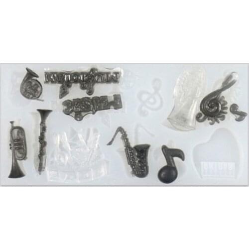 Musical Note Guitar Lover Jewelry Pendant Silicone Mold Instruments Resin Mold 85LB