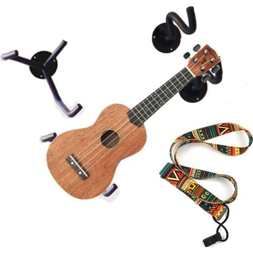 MoonEmbassy Ukulele Wall Mount Slatwall Ukulele Guitar Holder Hanger Rack Hook with Ukulele Belt Strap Accessories