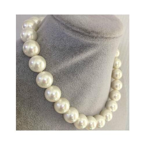 Charming elegant 12-13mm Australian south seas white pearl necklace 18inch silver clasp earring