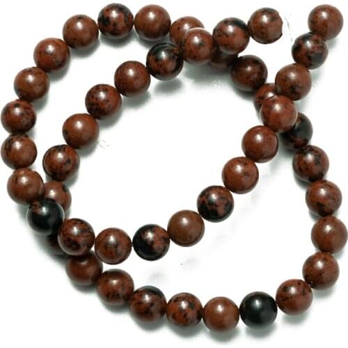 Wholesale Mahogany Obsidian Natural Beads Stone 4mm 6mm 8mm 10mm 12mm DIY Making Bracelet Necklace Jewelry Accessories