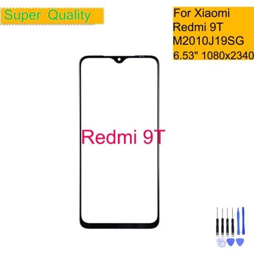 For Xiaomi Redmi 9T Touch Screen Panel Front Outer Glass Lens For REDMI 9T J19S M2010J19SG LCD Glass Front Replacement