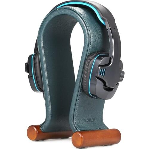 SAMDI Leather Headphone Stand Universal Gaming Headset Holder Headphone Support rubber feet, non-slip, stable for headset holder