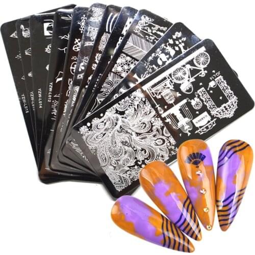 Rectangle Nail Art Christmas Printing Mold Steel Plate Nail Printing Tool Snowflake Nail Decoration Accessories