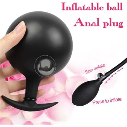 Sex shops for both men and women wear inflatable ball anal plug, SM anal dilator, and G-point anal dilator in rear courtyard