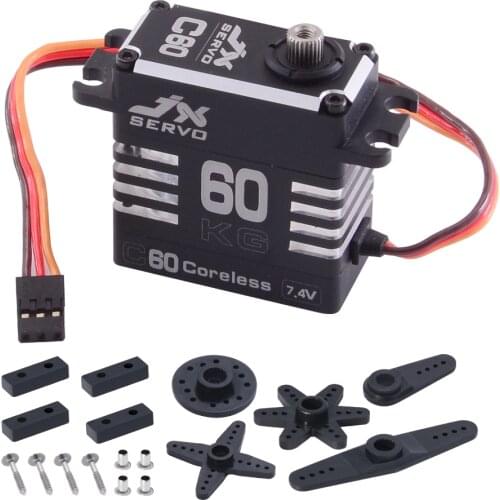 JX C60 60 KG High Torque Full Metal Shell Hollow Cup High Pressure Metal Gear Servo for RC Car Boat Helicopter Accessories
