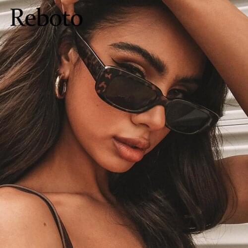 Womens Glasses 2020 Fashion Small Square Sexy Leopard Sunglasses Woman Trend Shadow For Women Vintage oculos Feminino