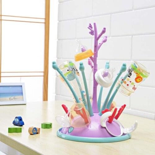 Baby Bottle Drying Rack 4 Colors Baby Feeding Bottles Cleaning Drying Rack Storage Nipple Shelf Baby Pacifier Feeding Cup Holder