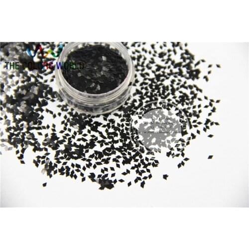 TCH312 2.0 MM Size Solvent Resistant Mate Black Colors Diamond rhombus shape glitter for nail art and other deco