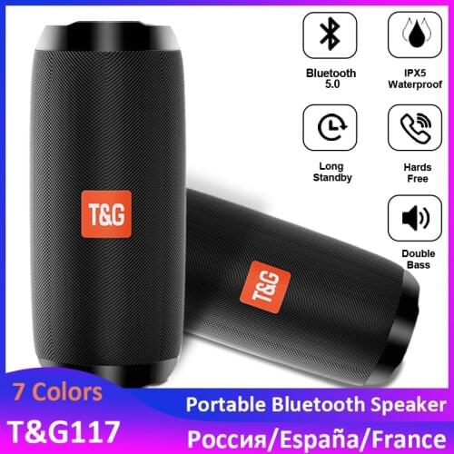 TG117 Portable Hifi Bluetooth Wireless Speaker Waterproof USB Speakers Support AUX TF Subwoofer Loudspeaker FM Radio Aux Input