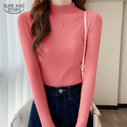 Winter Rainbow Pullover Sweater Autumn Turtleneck Knitted Sweater Gentle Long Sleeve Tops Short Slim Sweater Girls Clothes 17280
