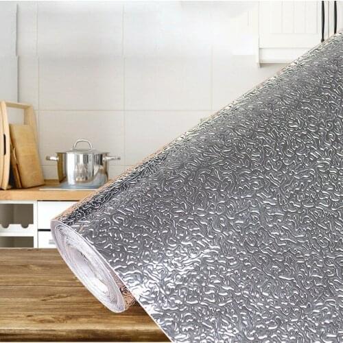 Zollor Multi-Size Kitchen Oil-proof Waterproof Stickers Aluminum Foil Kitchen Stove Cabinet Self Adhesive DIY Wall Sticker