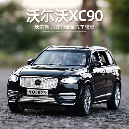 1:32 VOLVO-XC90 SUV Alloy Car Model Diecasts & Toy Vehicles Metal Toy Car Model Simulation Collection Sound Light Childrens Gift