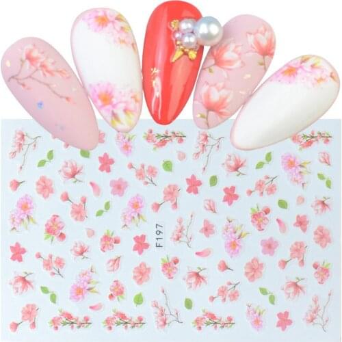 1 Sheet 3D Nail Stickers Embossed Flowers Mixed Pattern Self-adhesive Transfer Decals Nail Art Designs Decor Nail Tips DIY