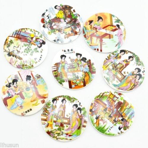 Wholesale10pcs Chinese Classical Porcelain Various Pattern Fridge Magnet Decor