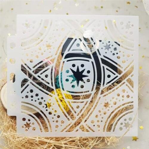 13*14CM Crossing Lines Plastic Mold Shield DIY Cake Scrapbook Stencils Hollow Embellishments Printing Lace Ruler Valentines Day