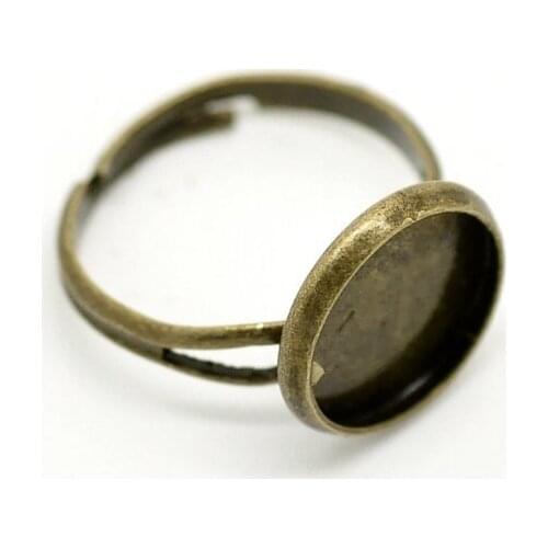 150pcs Bronze Ring Base - Round Blank Ring Tray Fit 12mm Circle Bezel Setting brass mounting
