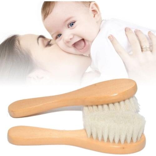 2 Pcs/set Hair Brush New Baby Care Natural Wool Wooden Brush Comb Brush Kids Hairbrush Newborn Infant Comb Head Massager