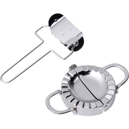 2PCS Dumpling Maker and Cutter Stainless Steel Ravioli Skin Empanada Press Pie