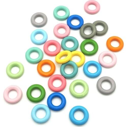 200pcs/lot Mix Color Wooden Ring Beads Outside Diameter25mm Thick6mm Loose Wood Rings Home Furnishing DIY Jewelry Accessories