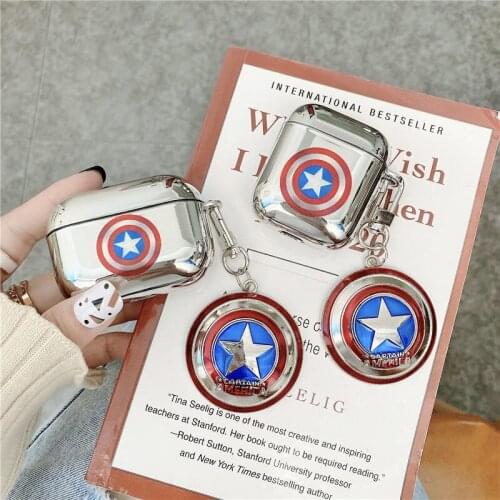 2021Electroplating Captain America for Airpods Pro 1/2/3 Cover Protective Earphone Cases Headphones Funda Protective For Airpods