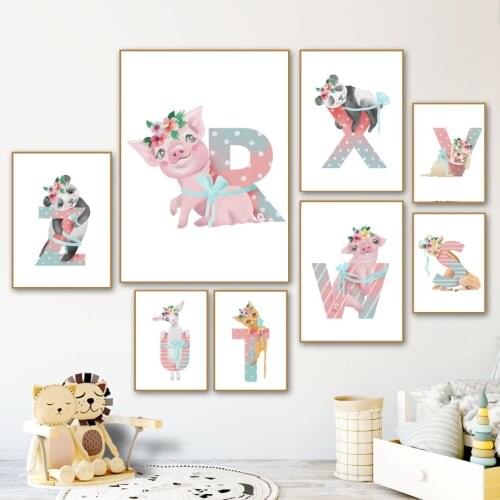 Full Square/Round Diamond Painting Alphabet Flower Diamond Mosaic Flamingo Bear Rabbit Fox Animal Cross Stitch Art Bedroom Decor