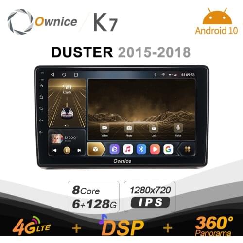 K7 Ownice 6G Ram 128G Rom Android 10.0 Car radio setero for RENAULT DUSTER 2015 - 2018 Auto Audio 360 Panorama Optical 5G Wifi