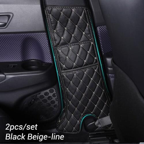 Car B Pillar Anti-kick Protective Dust-proof Water-proof Mat Pad Stickers Accessories for Toyota C-HR 2017 2018 2019 2020