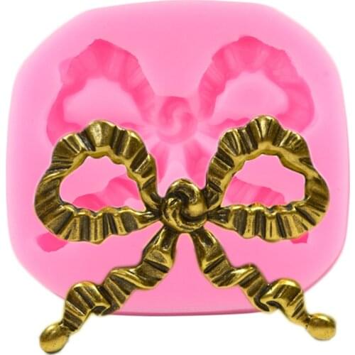 Bow Ribbon Silicone Mold Wedding Cupcake Topper Fondant Cake Decorating Tools Candy Resin Clay Chocolate Gumpaste Moulds