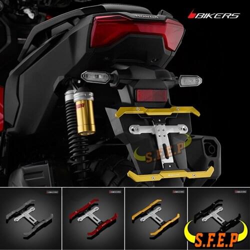BIKERS License Plate Holder Bracket Adjustable Angle License Number Plate For Yamaha TMAX530 TMAX560 Aerox155 NVX155