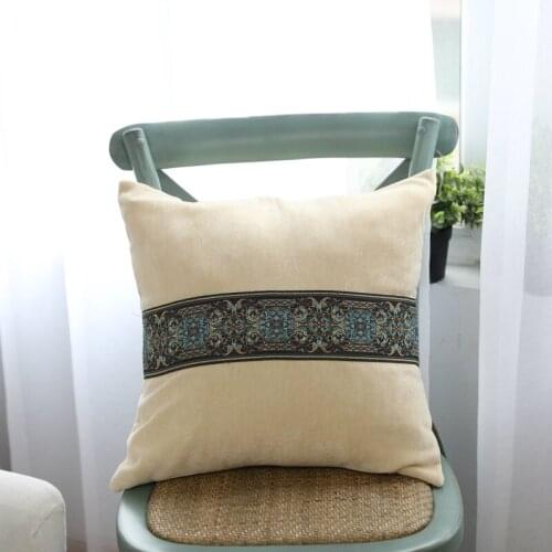 Polyester Plush Cushion Cover Modern Home Sofa Seat Embroidered Plain Pillow Case Square Cushion Case 45cm 60cm