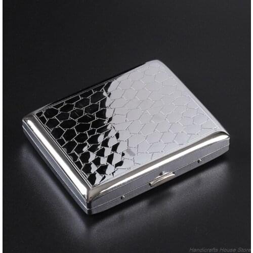 Ultra Thin Cigarette Case Metal Double Sided Spring Clip Open Retro Tobacco Scroll Box Metal-Plated Cigarette Case Stash Box S03