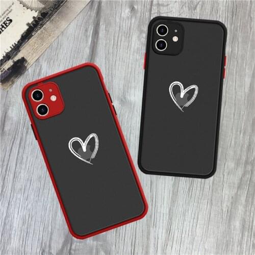 Phone Case for IPhone 11 Pro MAX X XR XS MAX 7 8 Plus SE 2020 Graffiti Love Heart Soft Bumper TPU Transparent Back Cover Capa
